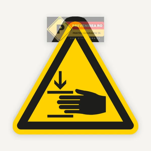 Etichete de Avertizare Atenție la Mâini - Utilaj în Funcțiune | Protecția Muncii