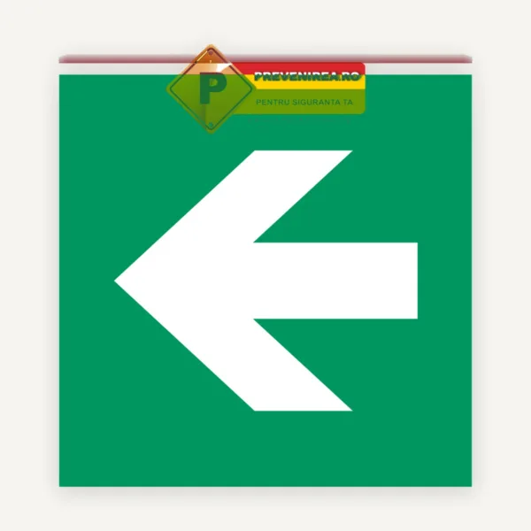 Etichetă Ieșire Săgeată Stânga - Indicator Evacuare Conform Normelor PSI