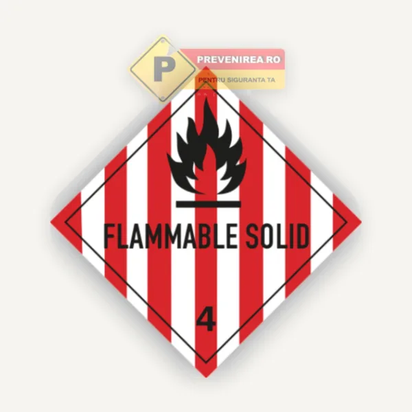 Etichete Produse Inflamabile Solide - Avertizare Risc Incendiu Conform Normelor