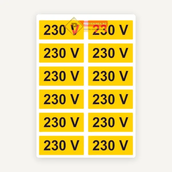 Set Etichete pentru Prize 230V - Organizare Simplă a Instalației Electrice