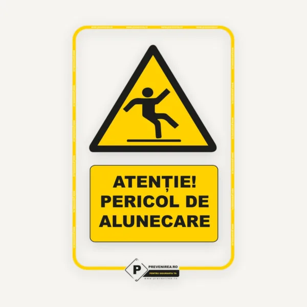 Indicatoare Atenție - Pericol de Alunecare | Semne de Securitate Avertizare Podea Umedă