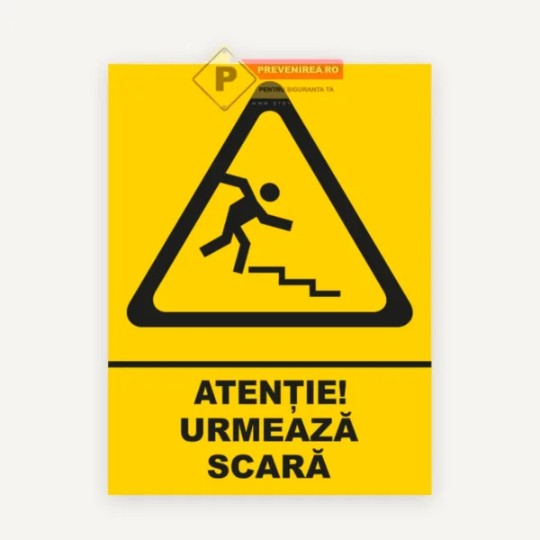 Indicator avertizare scară „Atenție” - Protejează împotriva accidentelor | Semnalizare clară