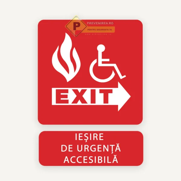Indicator ieșire de urgență accesibilă pentru persoane cu dizabilități