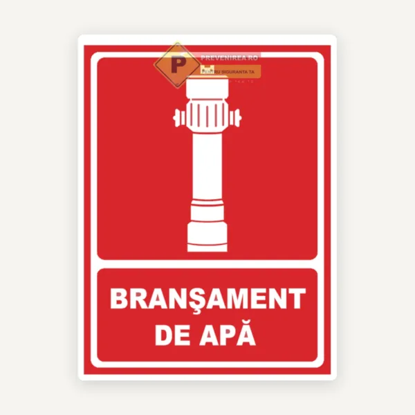 Indicator branșament apă hidrant exterior - semnalizare profesională instalații apă