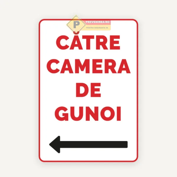 Indicator Camera de Gunoi” - Semnalizare Clară pentru Spații Interioare și Exterioare