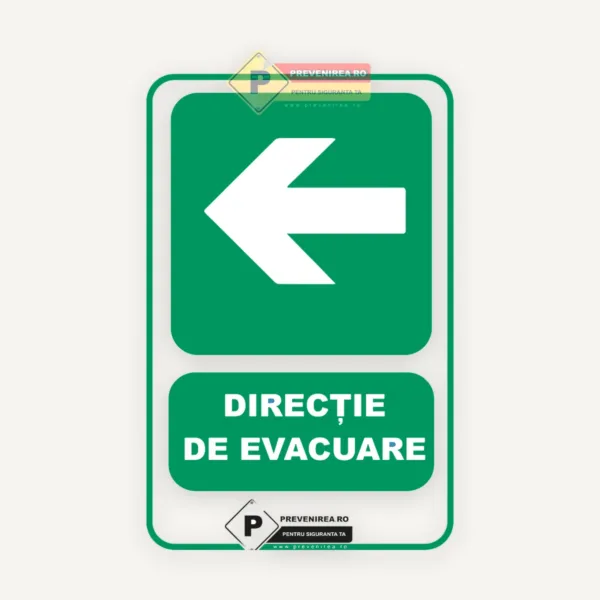 Indicator Evacuare Stânga - Semnalizare Profesională pentru Situații de Urgență