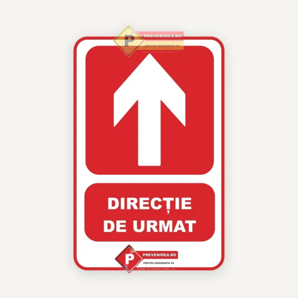 Indicatoare direcționale în sus - ghidaj vizual pentru clădiri, spații publice și industriale