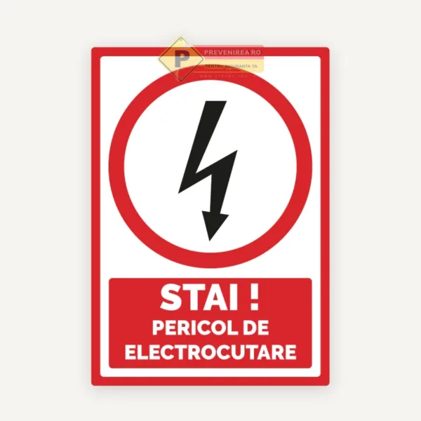 Indicator de siguranță Stai! Pericol de electrocutare” - Semnalizare electrică industrială
