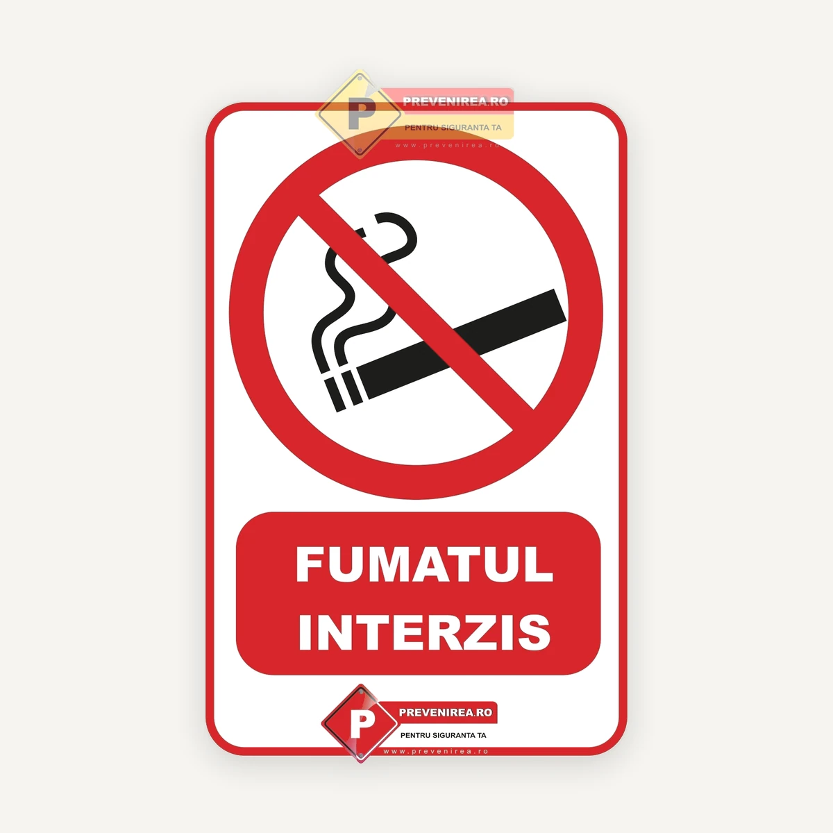 Indicator Fumatul interzis - Semn de avertizare clar și durabil pentru spații publice și private