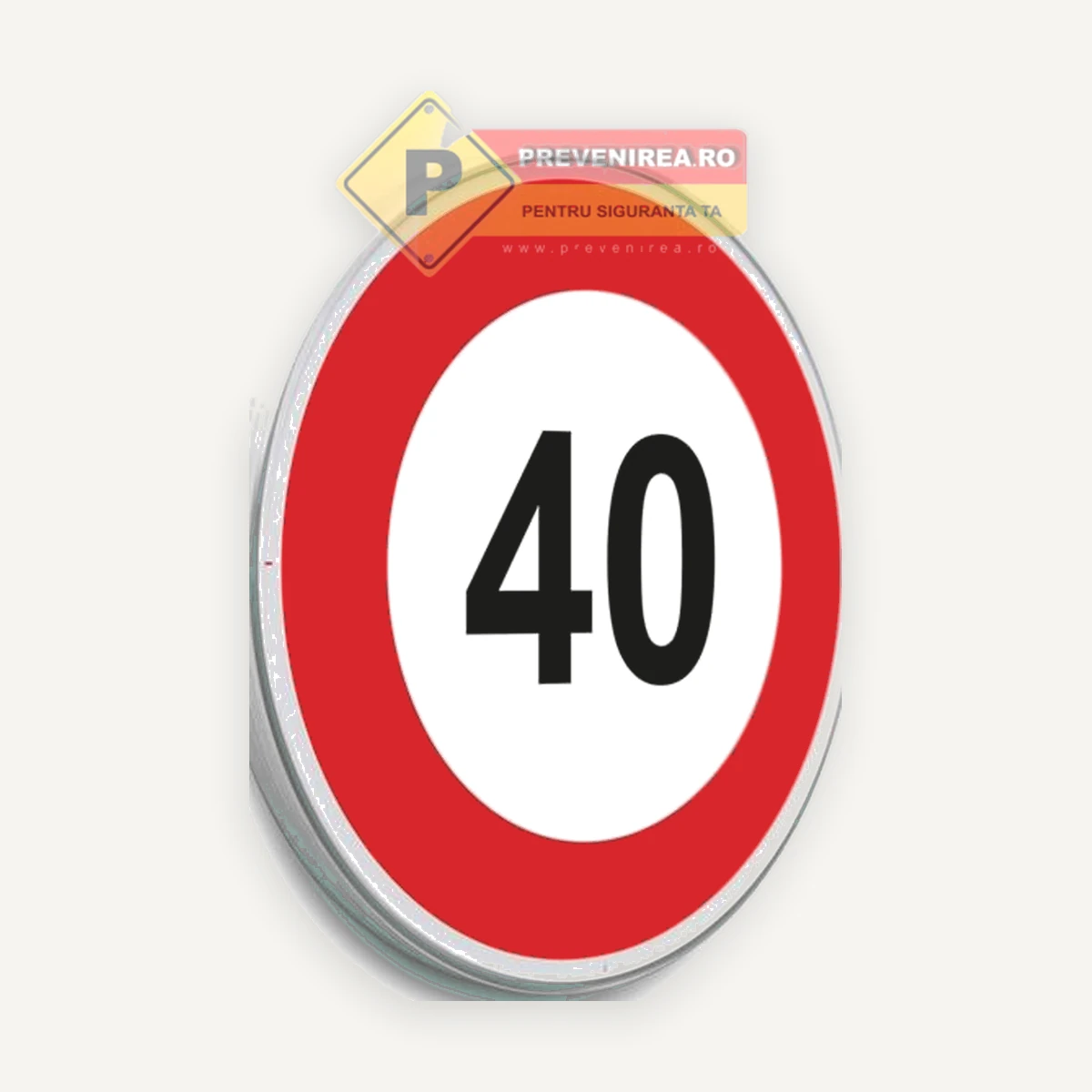 Indicator limită de viteză 40 km/h - semn rutier reflectorizant profesional