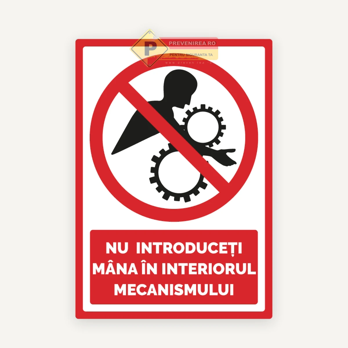 Indicator de protecția muncii - Pericol mecanism în mișcare, nu introduceți mâna