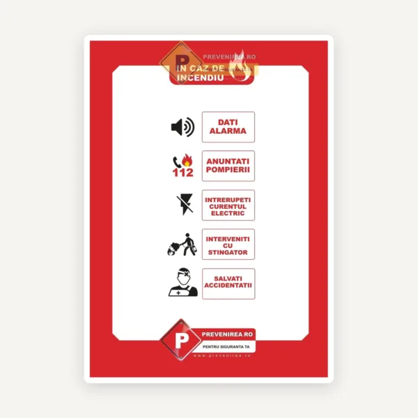 INDICATOR - PREVENIRE ȘI ACȚIUNE ÎN CAZ DE INCENDIU