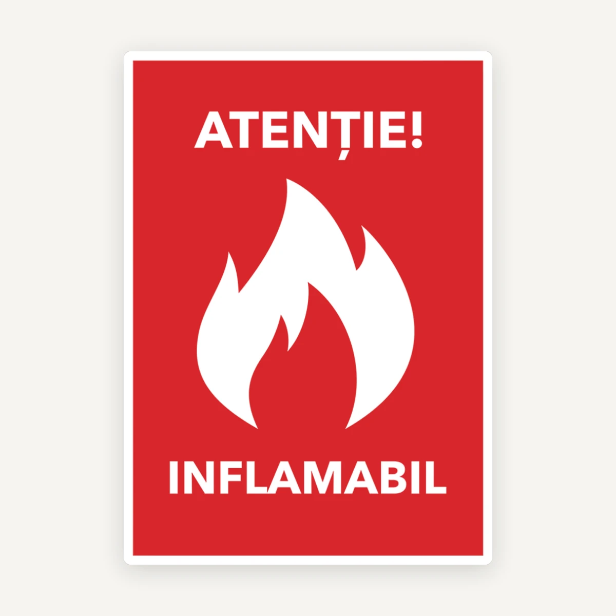 Indicator Atenție Inflamabil - Semn de Avertizare Standard pentru Siguranță Industrială