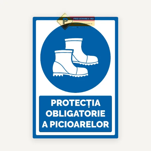 Indicator Protecția picioarelor obligatorie” - semn de securitate industrială durabil