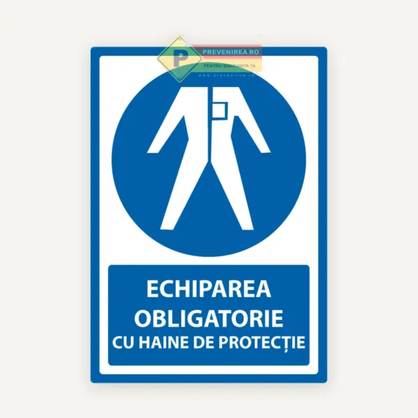 Indicator Echipare obligatorie cu haine de protecție” - semnalizare de securitate profesională