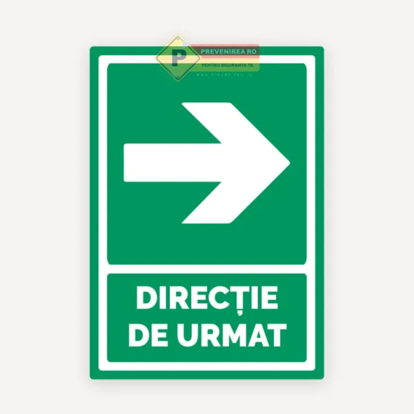 Indicator Verde Ieșire în Dreapta - Semn Evacuare Conform Normelor