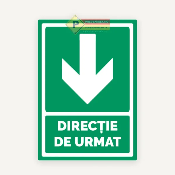 Indicator Ieșire în Jos Verde - Semnalizare pentru Căi de Evacuare