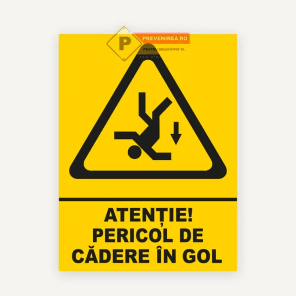 Indicator Atenție - Pericol de Cădere în Gol | Semnalizare de Siguranță pentru Zone Periculoase