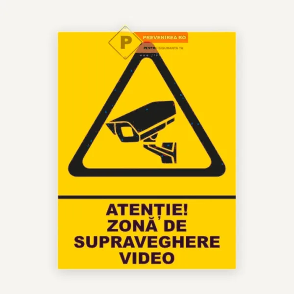 Indicator galben pentru zona supravegheata video