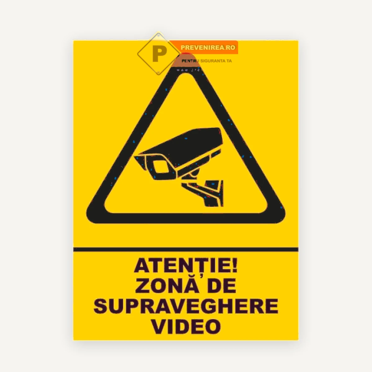 Indicator galben pentru zona supravegheata video