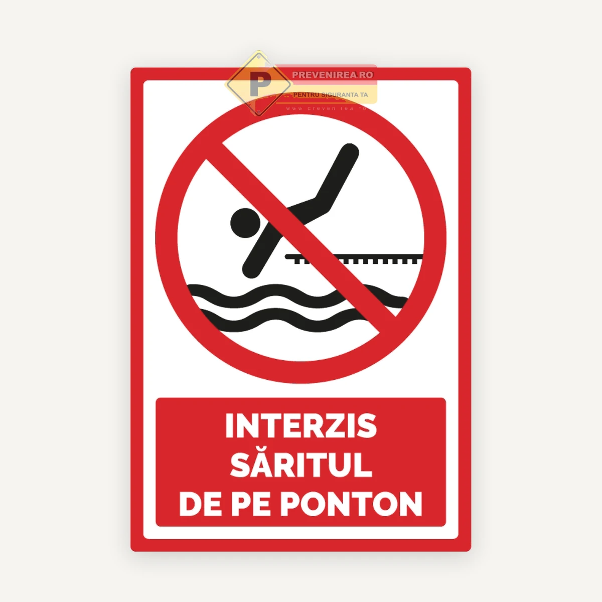Indicator interzis saritul de pe ponton