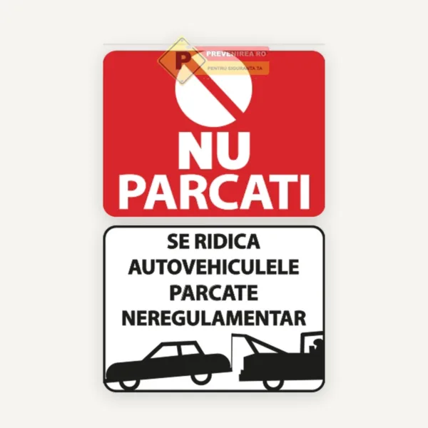 Indicator nu parcati se ridica autovehiculele parcate neregulamentar