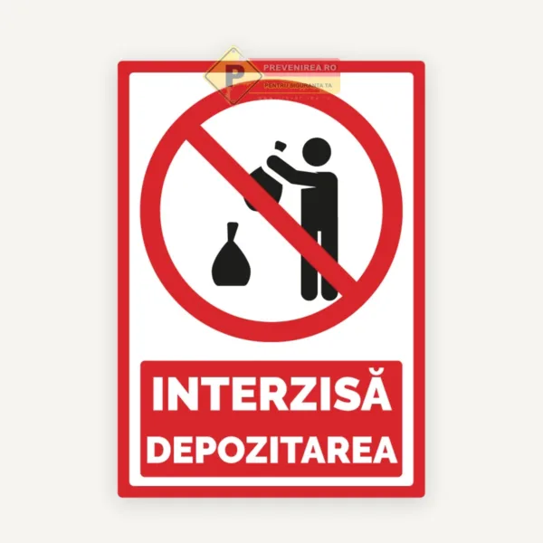 Indicator pentru depozitarea interzisa