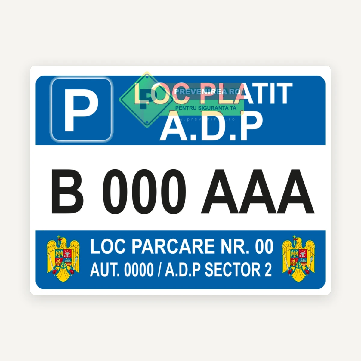 Indicator pentru loc de parcare platit