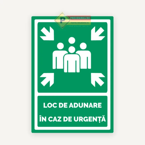 Indicator verde pentru loc de adunare