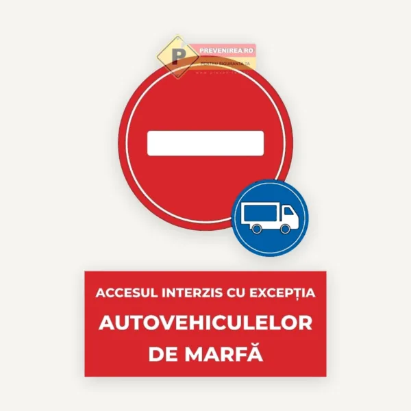 Indicatorul accesul doar autovehiculelor de marfa