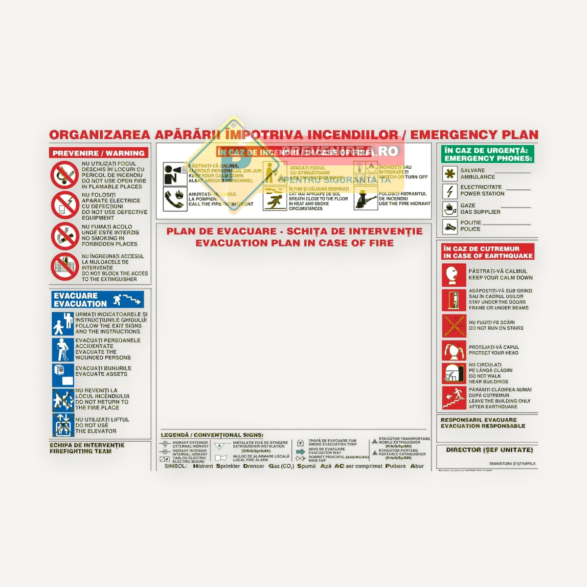 Plan de organizarea apararii impotriva incendiilor