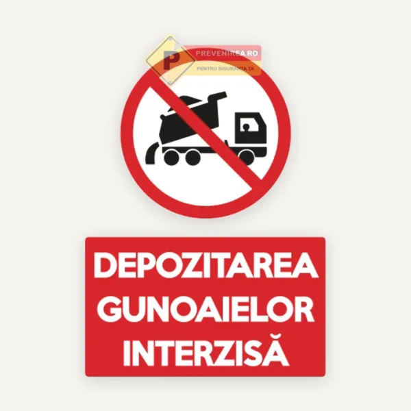 Semn pentru depozitarea gunoaielor