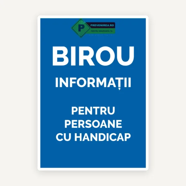 Semn pentru informatii persoane cu dizabilitati
