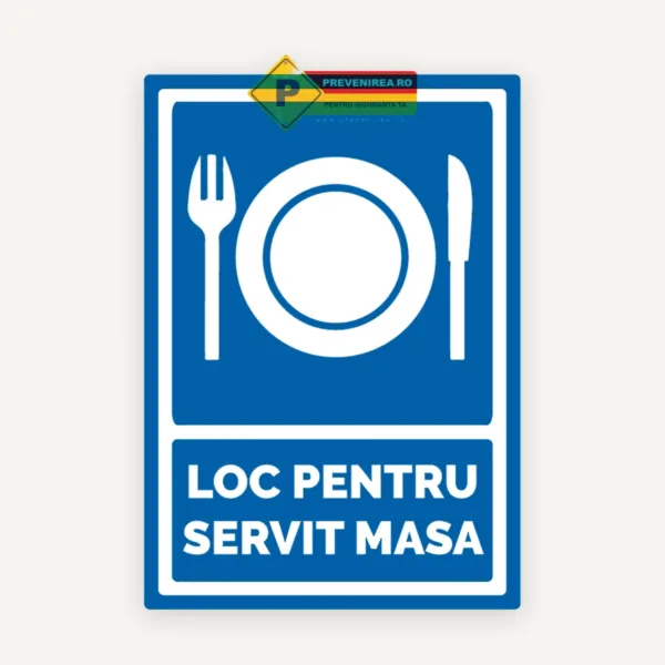 Semn pentru loc de servit masa