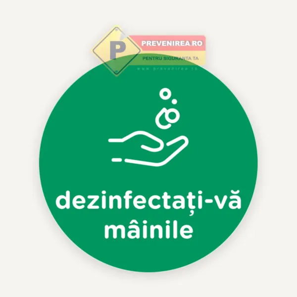 Semn verde dezinfectati mainile