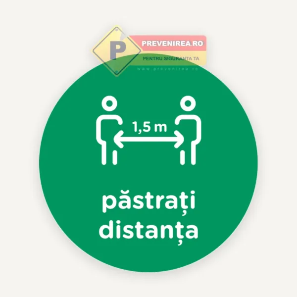 Semn verde pastrati distanta