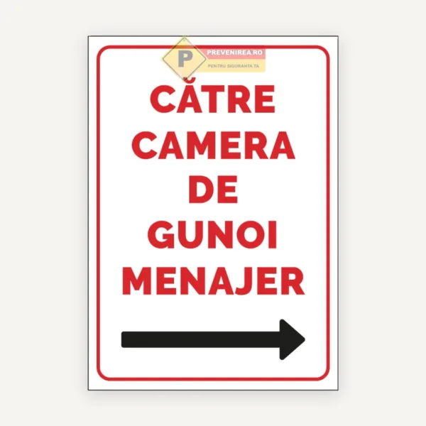 Semne pentru camera de gunoi