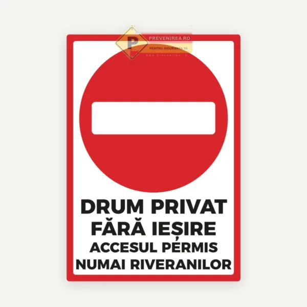 Semne pentru drumuri private cu accesul permis