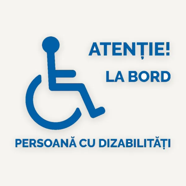 Indicator Atenție Persoană cu Dizabilități pentru Parbriz