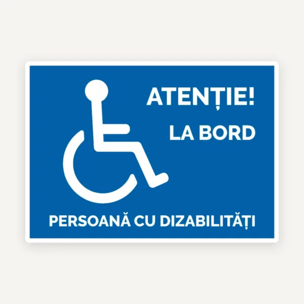 Indicator Persoană cu Dizabilități pentru Bord parbriz Auto