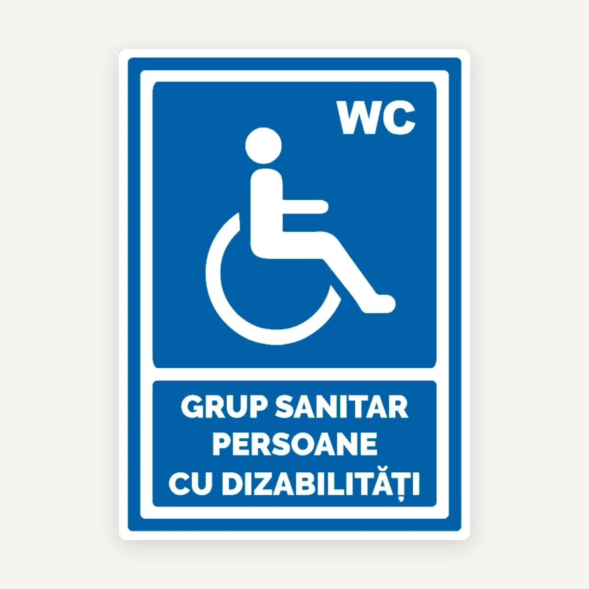 Indicator Grup Sanitar Persoane cu Dizabilități - Semn WC Handicap Accesibilitate