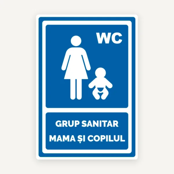 Indicator WC Mamă și Copil | Placă pentru Grup Sanitar