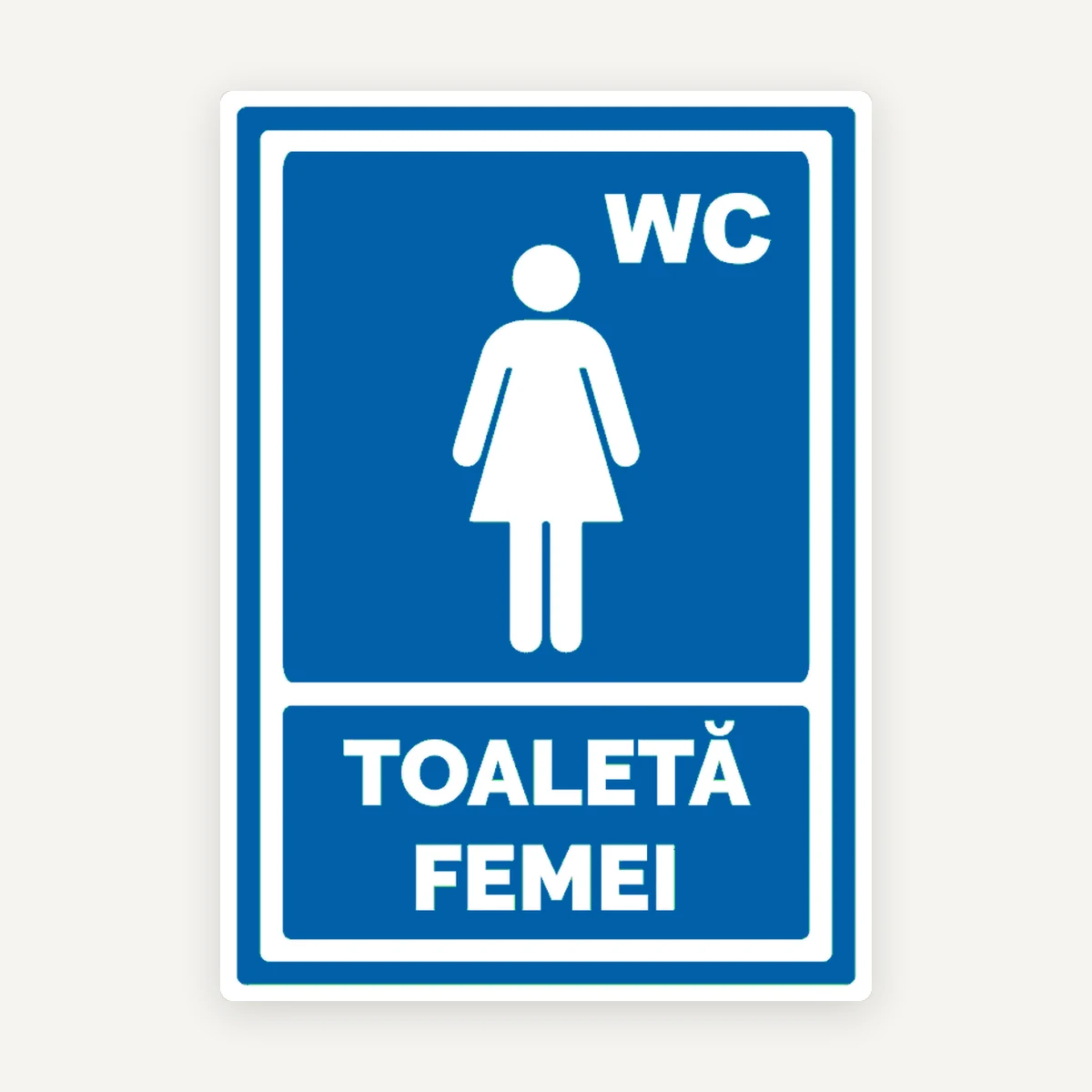 Plăcuță Indicator Toaletă Femei - Semn Vizibil pentru WC