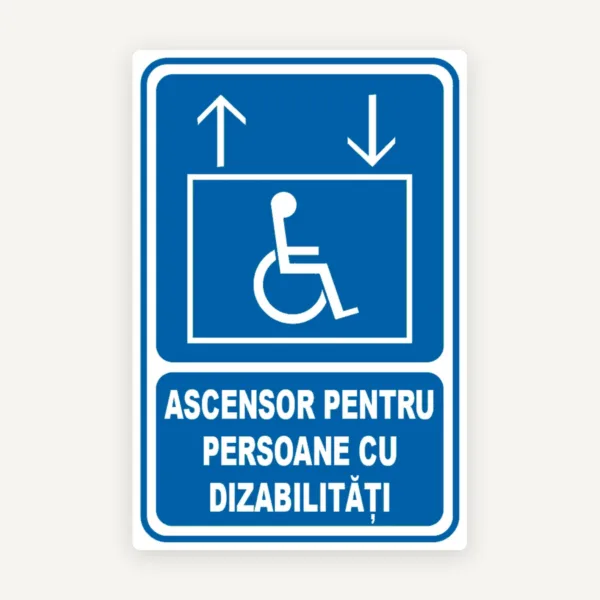 Semne pentru Ascensor și Lift Persoane cu Dizabilități