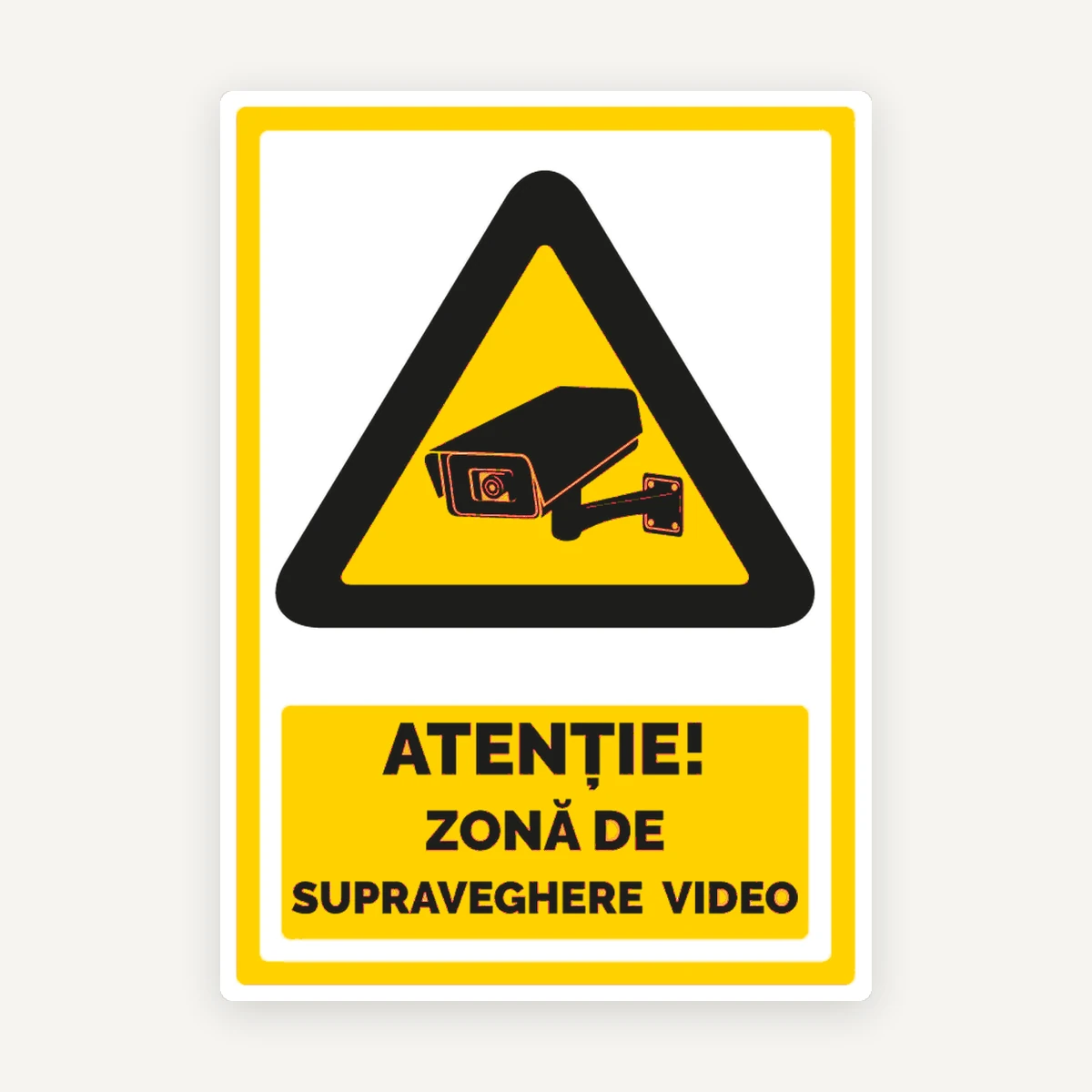 Indicator pentru Zonă Supravegheată Video si Camere CCTV