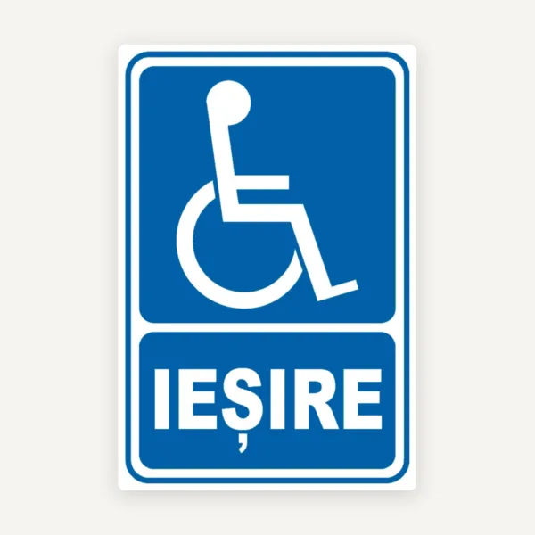 Indicator Ieșire Persoane cu Dizabilități - Semnalizare Căi de Evacuare Accesibile
