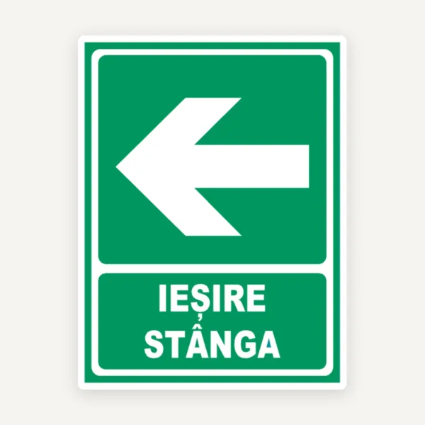 Indicator Ieșire de Urgență Stânga - Semn Salvare pentru Evacuare Rapidă