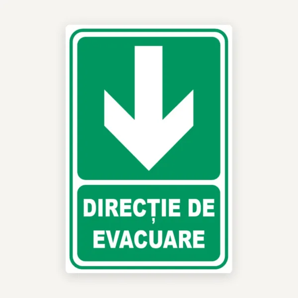 Indicator de Ieșire cu Săgeată în Jos - Semnalizare Evacuare și Căi de Evacuare PSI