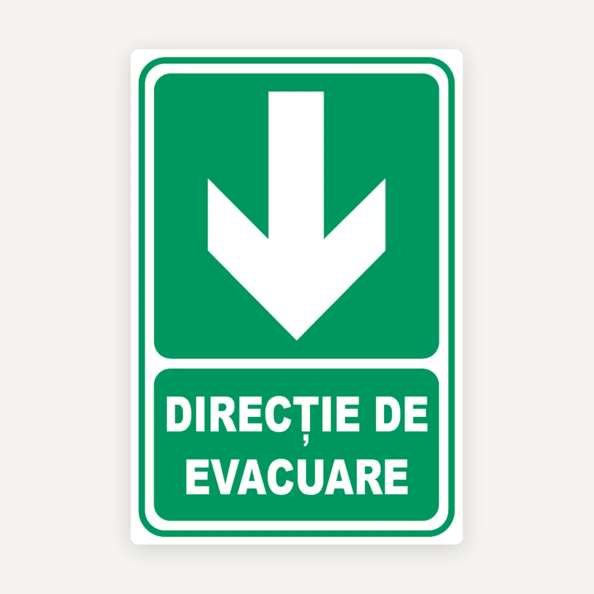 Indicator de Ieșire cu Săgeată în Jos - Semnalizare Evacuare și Căi de Evacuare PSI