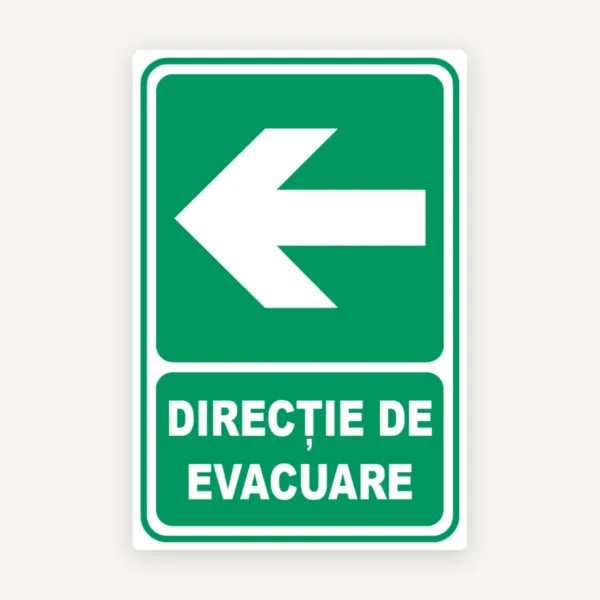 Indicator Direcție Evacuare Stânga cu Săgeată pentru Ieșire